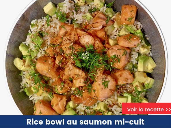 Rice bowl au saumon mi-cuit